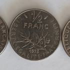 4 kpl Ranska 1/2 franc 1968, 1975, 1976 & 1978, 4 kuvaa - pikkukuva 4