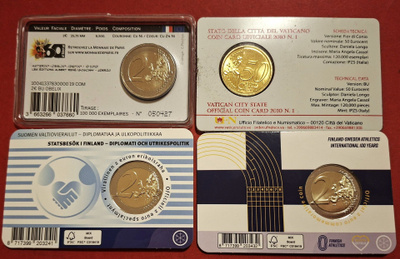 Coin Card; Suomi 2025 + 2025 + Ranska 2019 + Vatikaani (7).