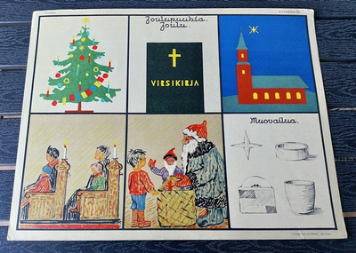 Opetustaulu Tilgmann n. 41,2 x 32,5 cm Joulu kirkko kuusi