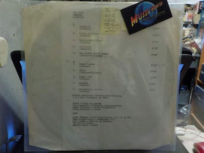 INKINEN - ALLAPÄIN FIN -84 EX+ KOE LEVY LP