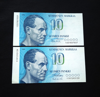 10Markkaa 1986 Kunto 9-10