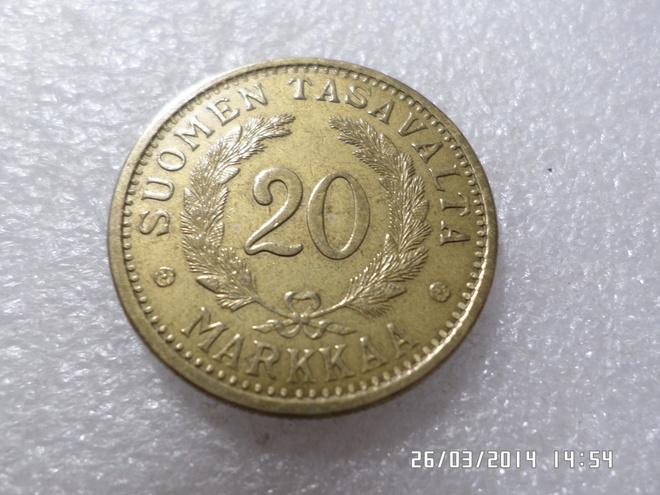 20  mk  1939  Kulkematon,   rahakehyksessä.
