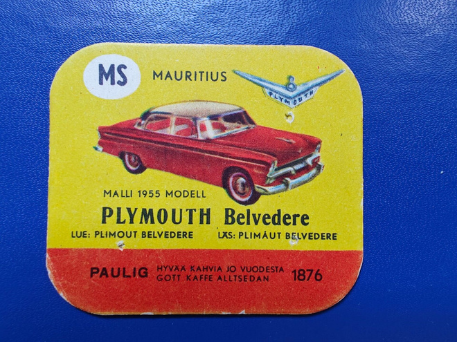 PAULIG KAHVILAPPU PLYMOUTH BELVEDERE