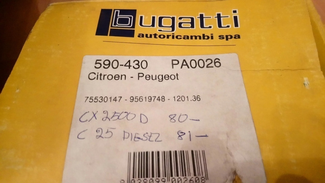 Citroen, Fiat, Peugeot Vesipumppu Bugatti PA0026, 590-430