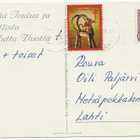 Tub Joulumerkki 1971 Olkipukki kortilla - pikkukuva 1