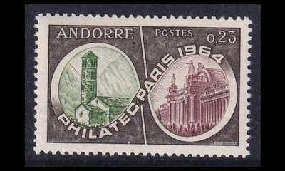 Andorra Fr 182 ** Postimerkkinäyttely (1964)