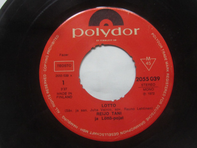 Reijo Tani ja Löttö-Pojat: Lotto 7" single 1972
