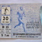 Helsinki 1952 Olympia Pääsylippu Lippu Yleisurheilu 20.7.52 - pikkukuva 1