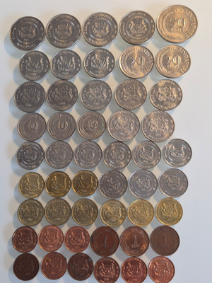 Singapore kolikoita eri arvoja ja vuosia cent (14597)