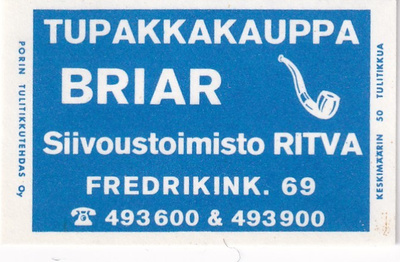 Tupakkakauppa BRIAR, Siivoustoimisto Ritva   7/11