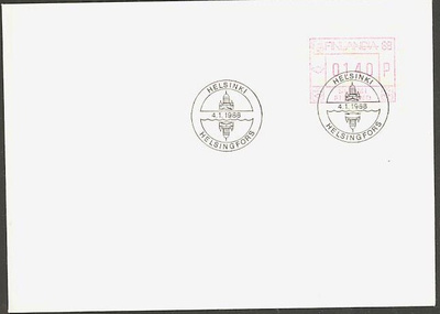 Helsinki 4.1.1988 F88-frama-merkki blankkokuorella