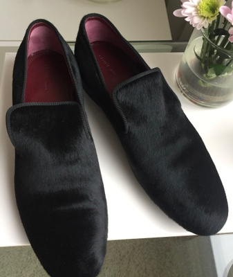 Celine, mustat loaferit nahkaa/ponin karvaa, koko 38