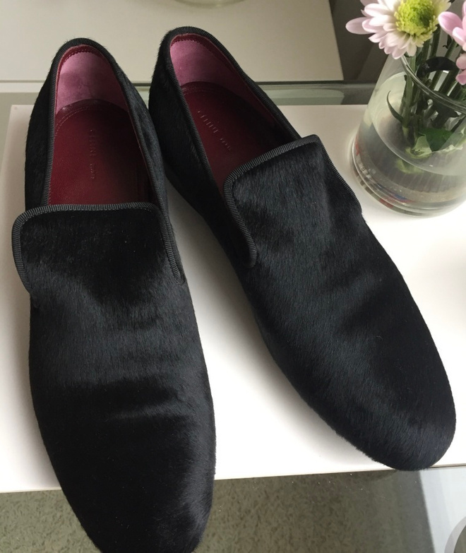 Celine, mustat loaferit nahkaa/ponin karvaa, koko 38
