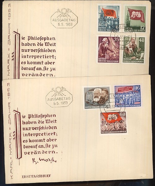 DDR Mi 344, 346,350,351 ja 345,347,352  FDC:t