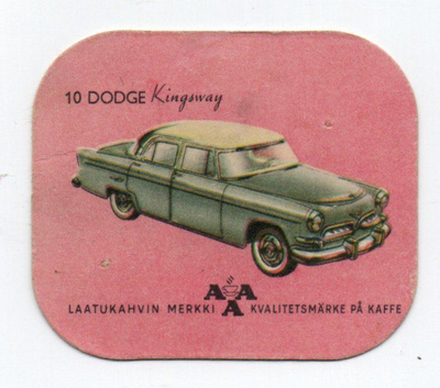 Kahvilappu AAA n:o 10 DODGE Kingsway
