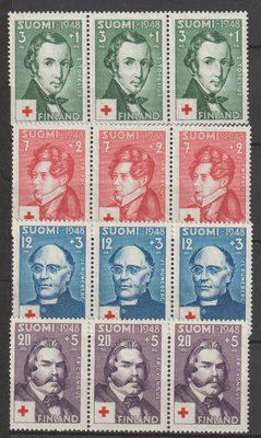 1948 PunaisenRistin sarjan merkkiryhmät leimaamattomana**