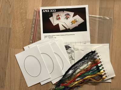 Ristipistopakkaus / ristipistotyö Joulukortit 3 kpl