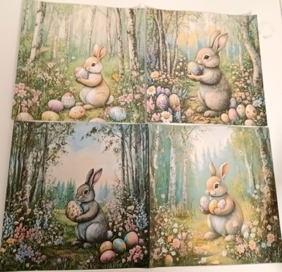 Kuviopaperi PÄÄSIÄINEN / 4 kpl -setti / 15 x 15 cm
