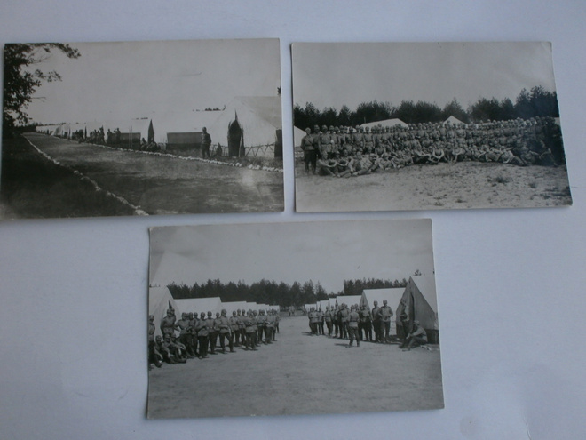 Perkjärvi 1929, reserv. harj. leiri, 3 mv valokuvaa