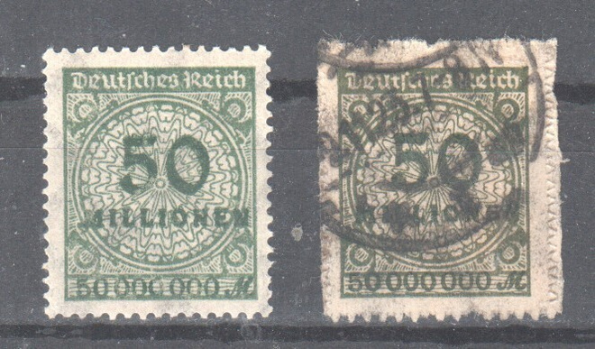 Saksa 1923 LaPe 317 A ja B  leimattuna