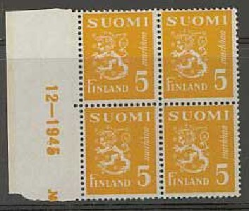 1946 5mk keltainen nelilö ++
