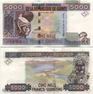 Guinea 5000 Francs v.1998 (P-38) UNC