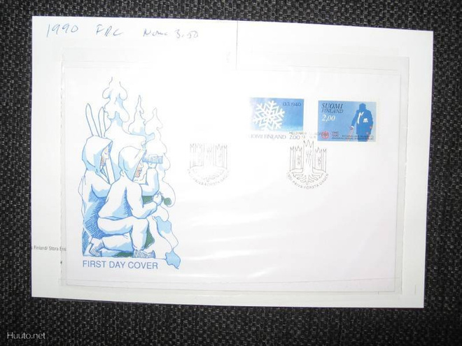 Suomi FDC 13.3.1990 sotainvalidit ja talvisodan päättyminen