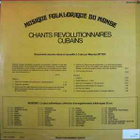 Musique Folklorique - Chants Révolutionnaires Cubains LP - pikkukuva 2