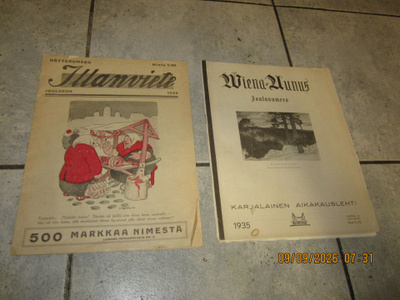 Lehdet Wiena-Aunus 1935 & Illanviete 1926 joulunumerot