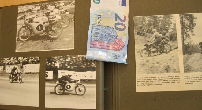 7 VANHAA Valokuvaa UPEAT Ralli Moottoripyörät n. 1960
