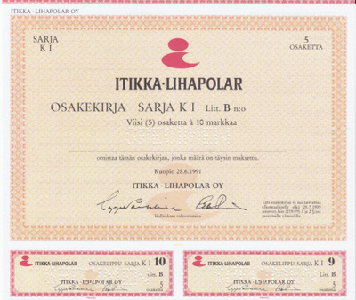 OKK 1991 Itikka-Lihapolar Oy (Atria) spec, Kuopio pörssi