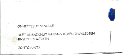Invalidien 10-vuotismerkki
