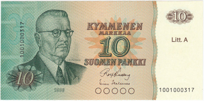 10 Markkaa 1980 Litt.A 1001000317