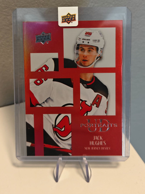2024-25 Upper Deck UD Portraits Red #P-9 Jack Hughes /99