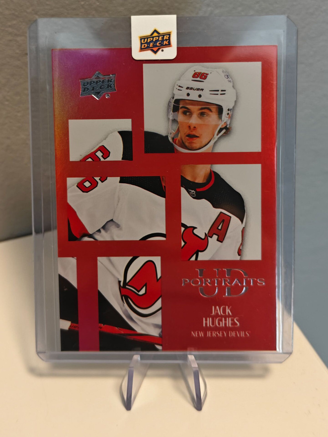 2024-25 Upper Deck UD Portraits Red #P-9 Jack Hughes /99