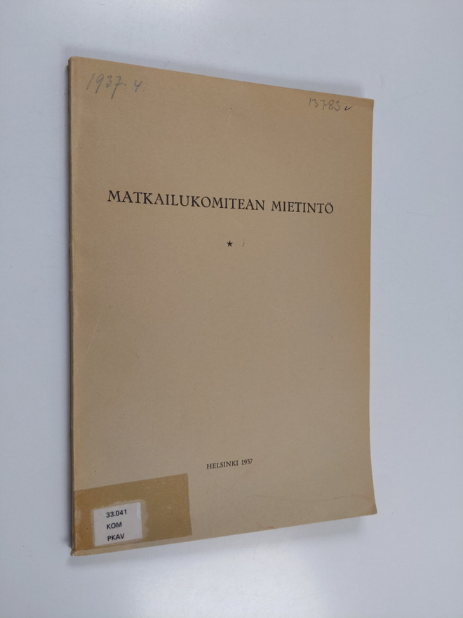 Matkailukomitean mietintö