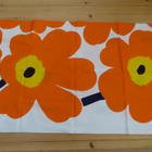 Marimekko - oranssi Iso Unikko-kangas - pikkukuva 1