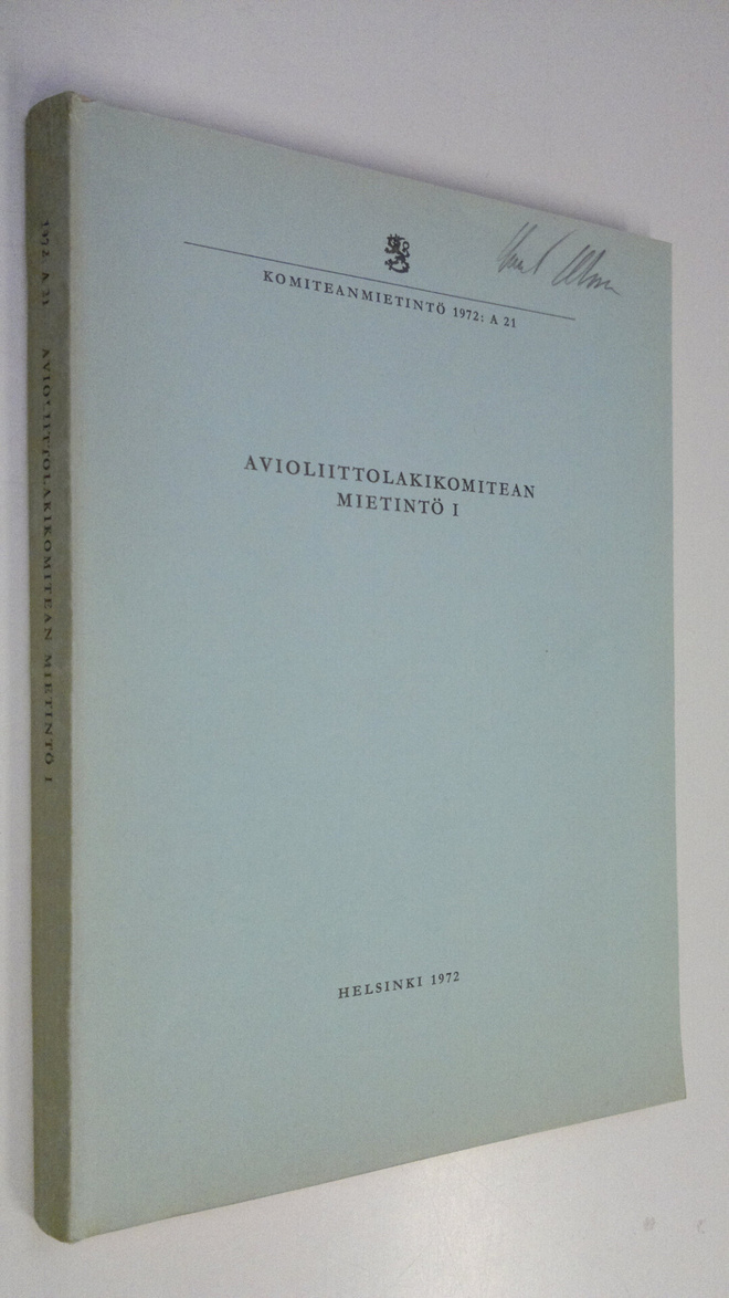 Avioliittolakikomitean mietintö 1