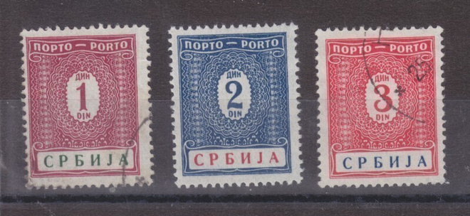 Saksa  reich Saksan posti Serbiassa porto Mi 9-11