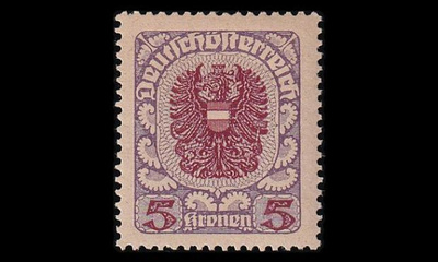 Itävalta 318ya ** Vaakuna 5 Kr harm.pap (1920)