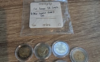 Suomi 2005 2 € YK UNC 6 kpl ja 1 kpl 2002 2e