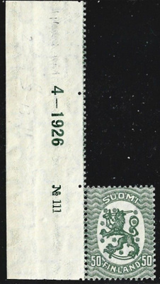 1926 M-17 S 50 p tummanoliivinvihreä HR ** LaPe 116 a A W 1 