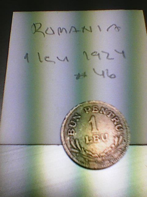 Romania 1 leu 1924, km#46