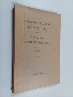 Suomalaisen tiedeakatemian toimituksia sarja B nide XX,1 ...