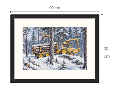 Uusi BM Volvo metsäkone traktori art print 30 cm x 40 cm