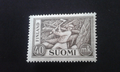 yleismerkki 1952 puunkaataja 40mk**
