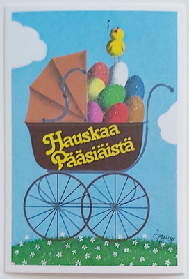 "Omppu"/Pääsiäismunat ja tipu-KULKEMATON PÄÄSIÄISKORTTI