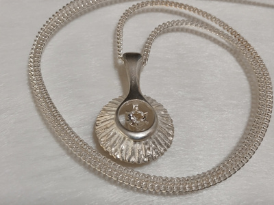 Vintage Turun hopea, Hopea riipus panssari ketjulla 925  ket