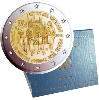 ** VATIKAANI 2€ 2012 Maailman perhetapaaminen kansiossa**