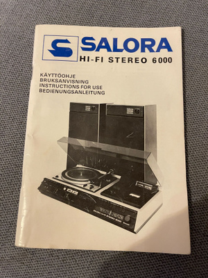 RARE Salora 6000 stereo alkuperäinen käyttöohje